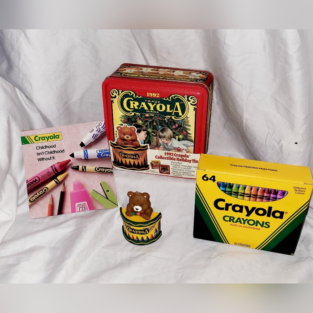 1992 Crayola Colorful Holiday Wishes Collectible Tin